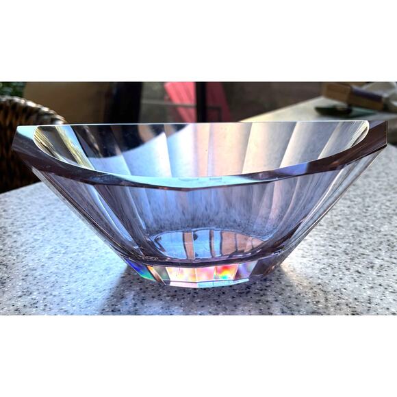 Vintage Rare Purple CESKA Bohemian Czechoslovakia Crystal Oval Bowl 10" L x 7" W - Picture 3 of 7
